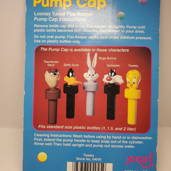 New VTG 1994 Jokari Looney Tunes Tweety Fizz Keeper Soft Drink Pump Cap - Picture 2 of 2